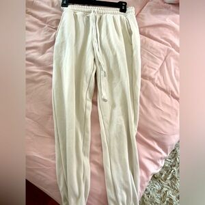 Fabletics white/cream sweatpants. size extra small, worn